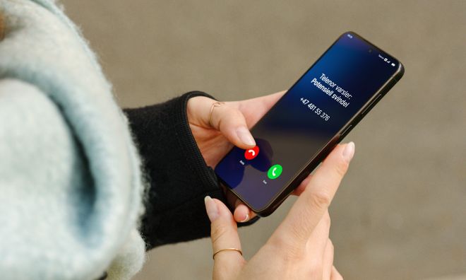 Mobil som viser sikkerhetstjenesten Nummervarsel
