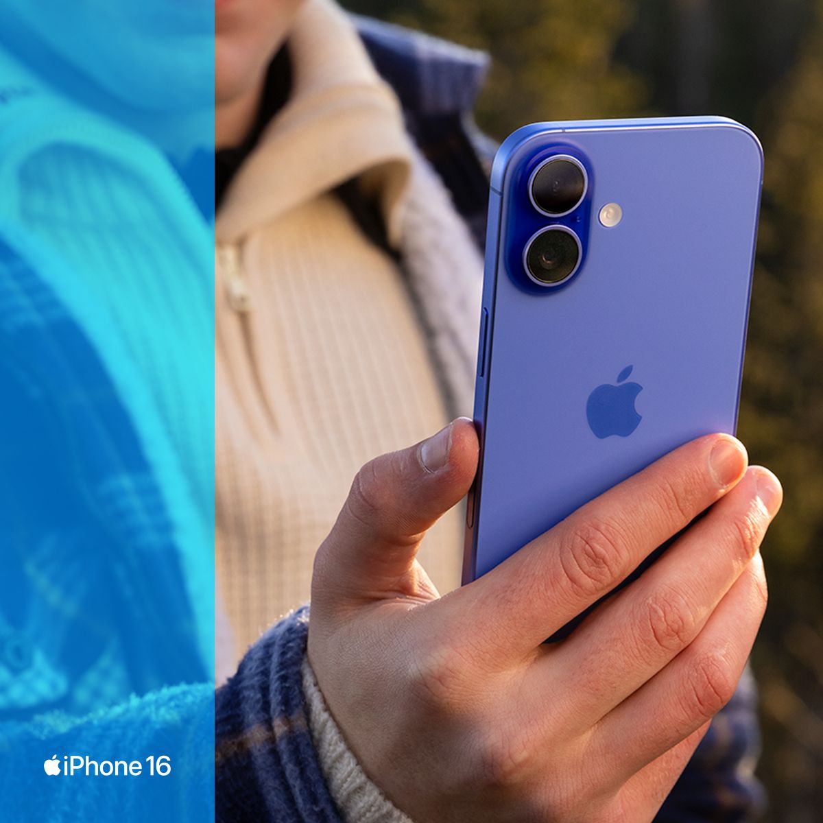 bilde av iphone 16 i fargen ultramarine