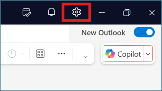 Trykk på tannhjulet øverst til høyre