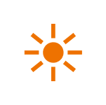 symbol sakte blinkende oransje lys