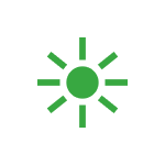 sakte blinkende grønt lys statuslampe symbol