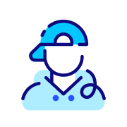 Ikon på en ung mann mellom 18 og 30 år