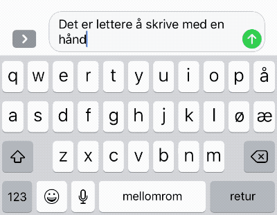 Tekst skrives på iPhone
