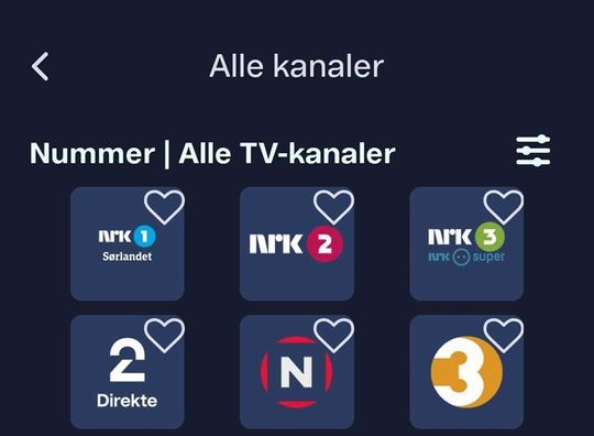 Brukerveiledning for favorittkanaler