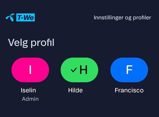 Profiler i T-We App