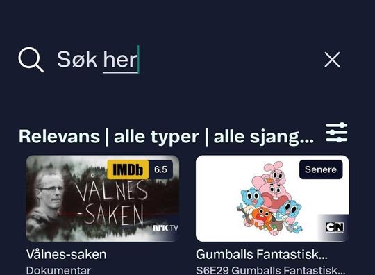 Søk i T-We App