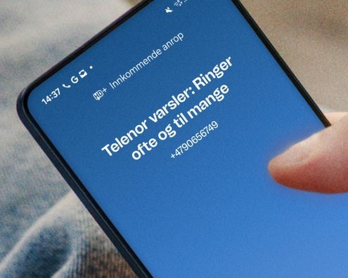 Mobil med Nummervarsel. Telenor varsler om nummer som ringer ofte og til mange.