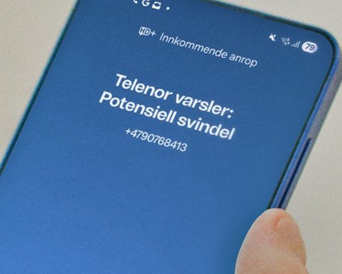 Mobil med Nummervarsel. Telenor varsler om potensiell svindel.