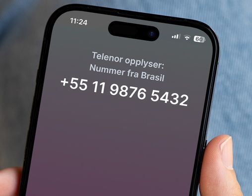 Mobil med tekst fra Nummervarsel. Telenor opplyser: Nummer fra Brasil