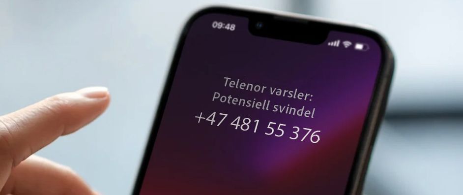 Slik ser varslingen ut når potensiell svindel ringer