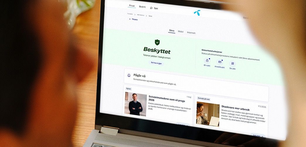 En laptop som viser sikkerhetssenteret