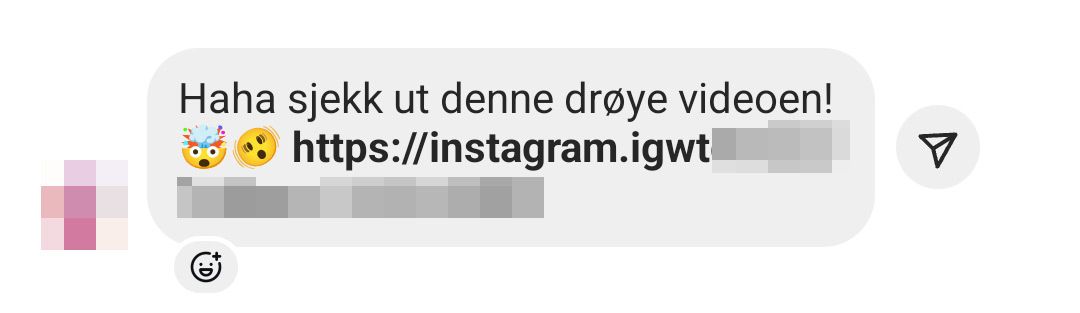 Skjermdump av en melding