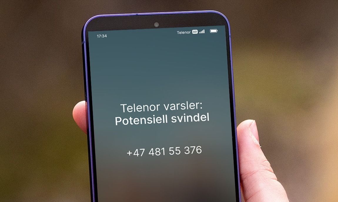 Smarttelefon viser advarsel om svindel