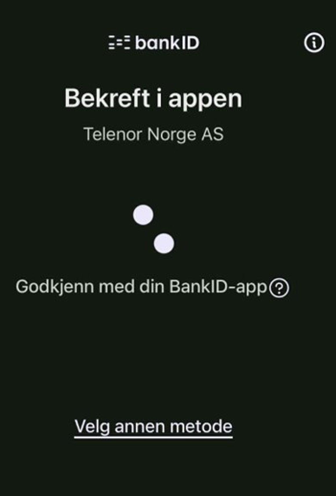 Klikk på «Velg annen metode»