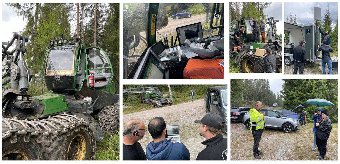 Skogsmaskiner og folk i diskusjon
