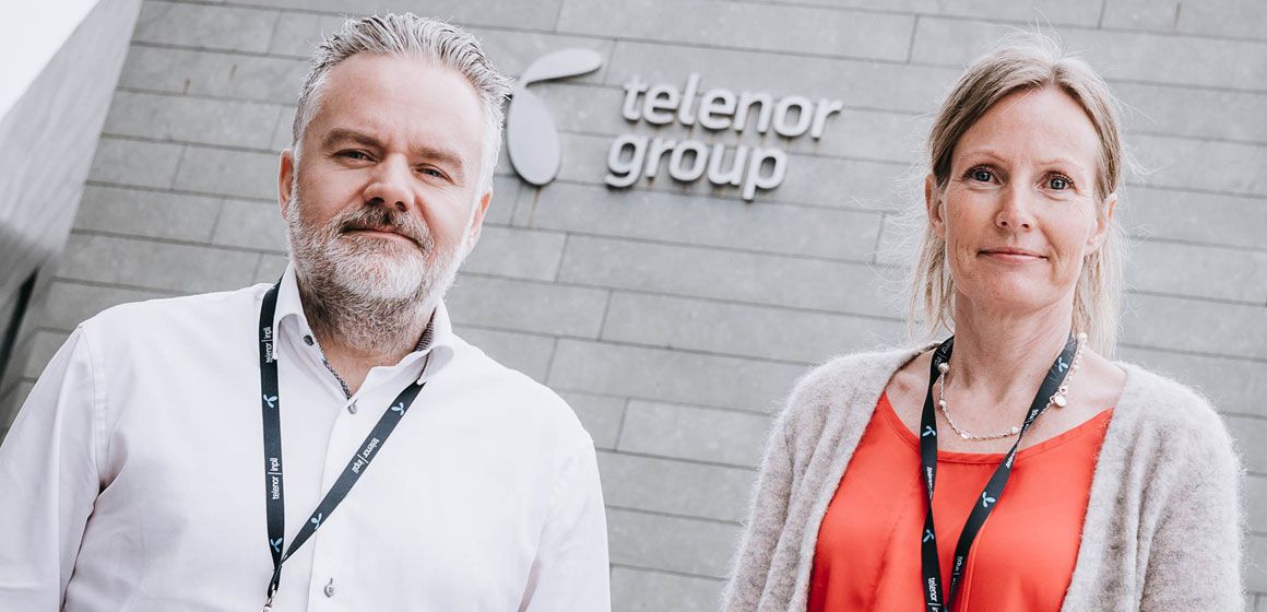 Sikkerhetsarkitekt Christian Juel-Jensen og prosjektleder Kjersti Solheim fra Telenor.