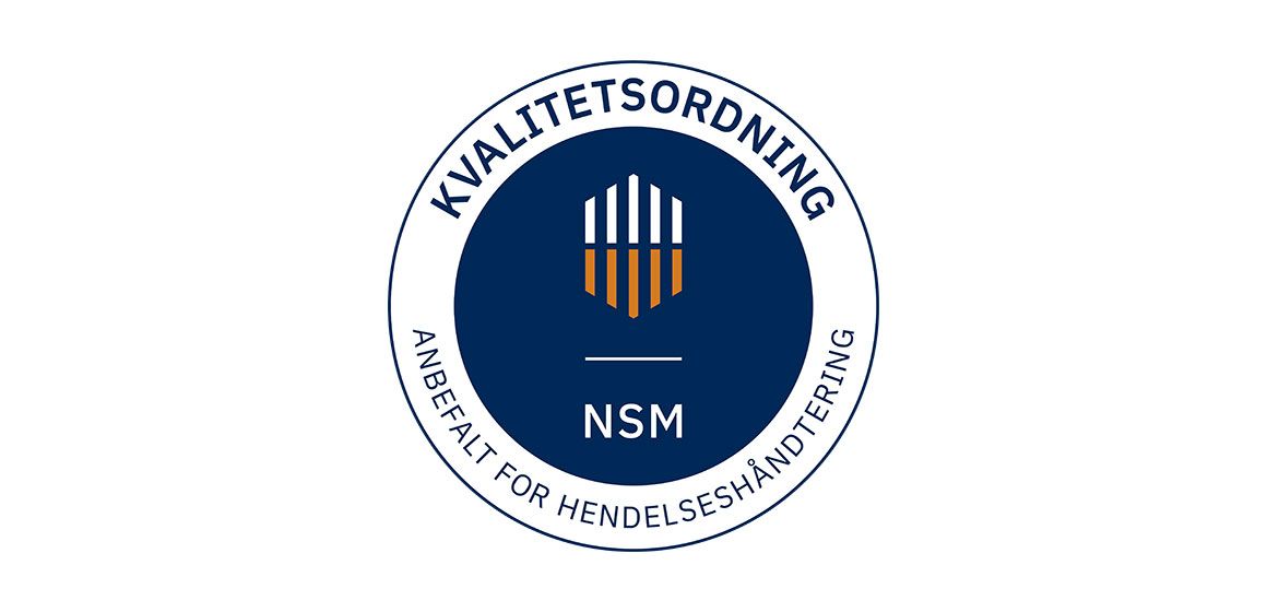 Logo for NSM Kvalitetsordning med fokus på hendelseshåndtering