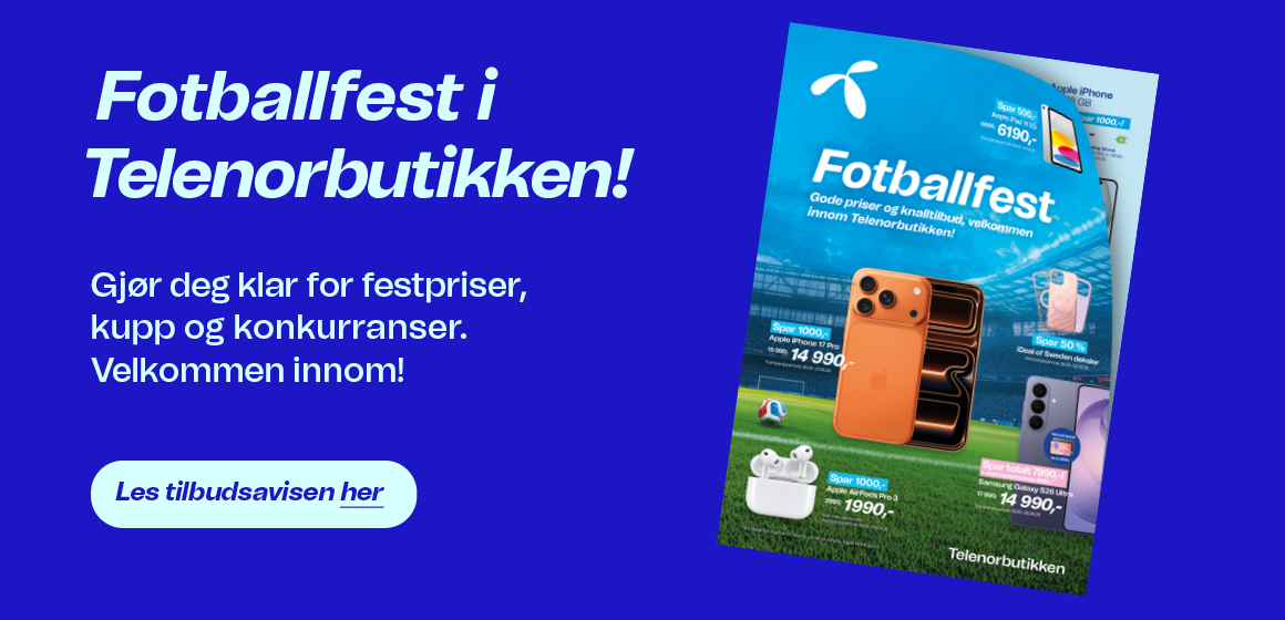 Fotballfest i Telenorbutikken med gode tilbud og konkurranser