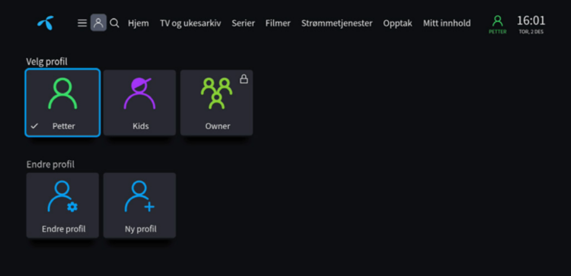 bytte profil
