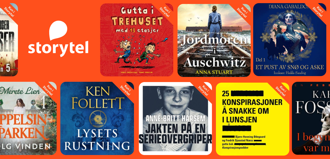 Header som viser utvalget i Storytel.