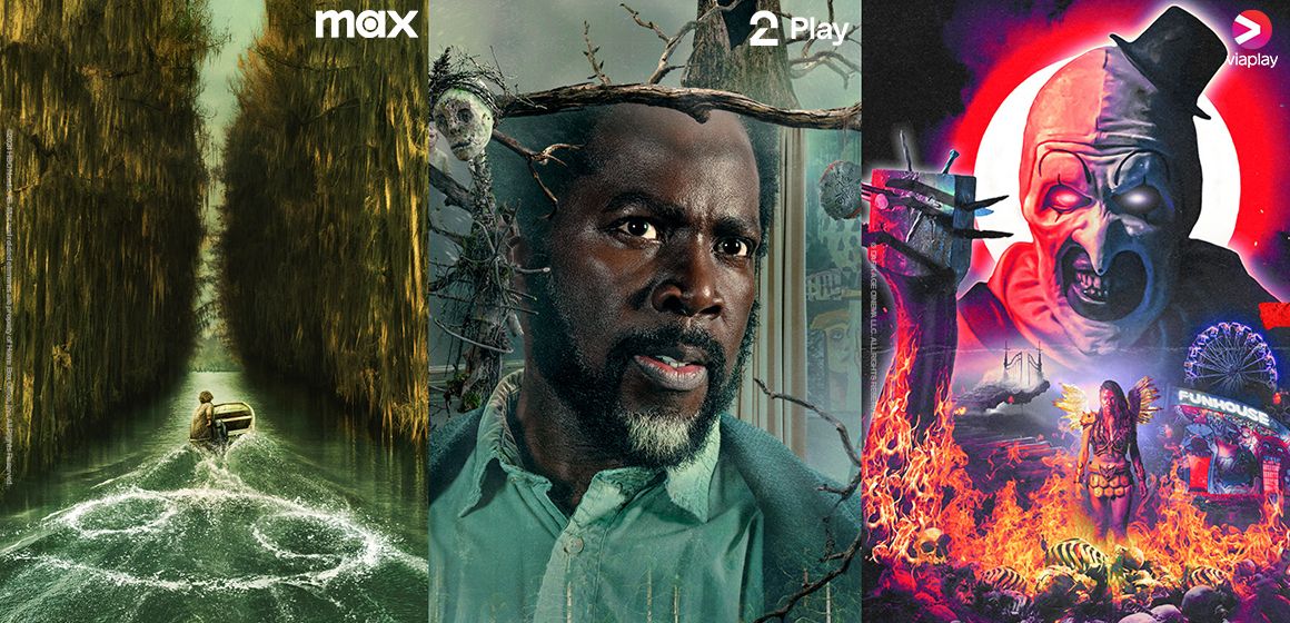 Strømmetips til Halloween - et banner med fire film- og serietips.