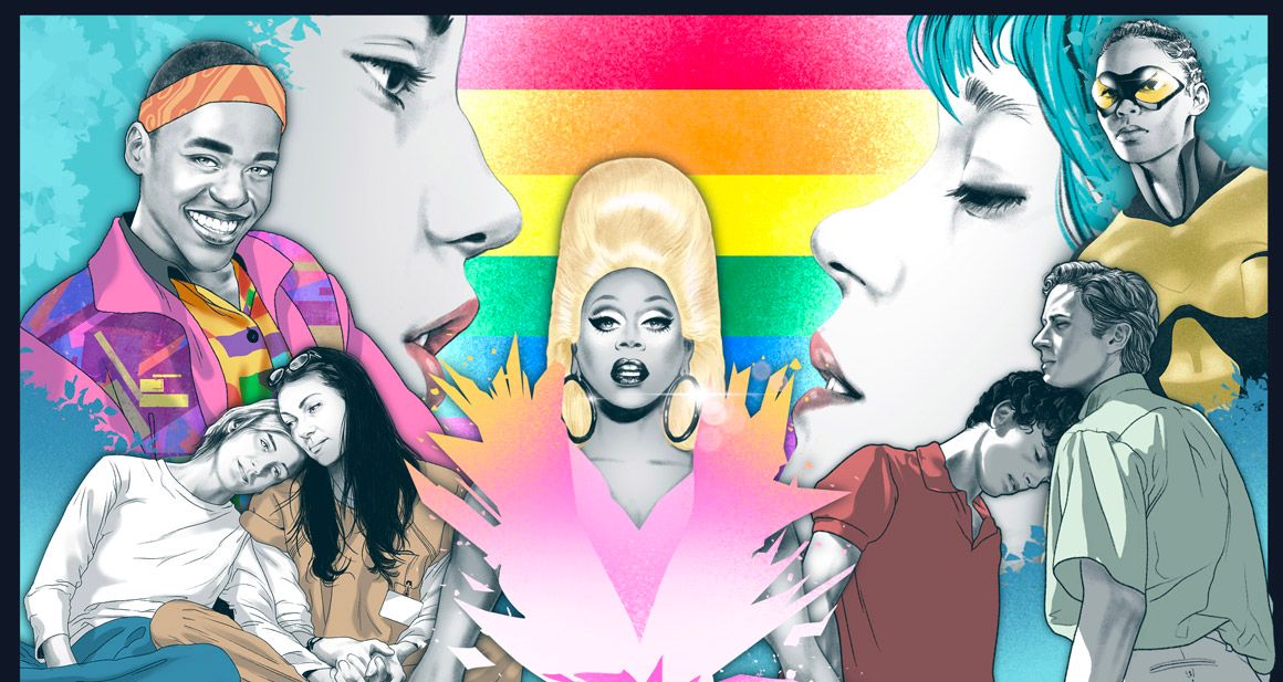 Collage av pride-filmer