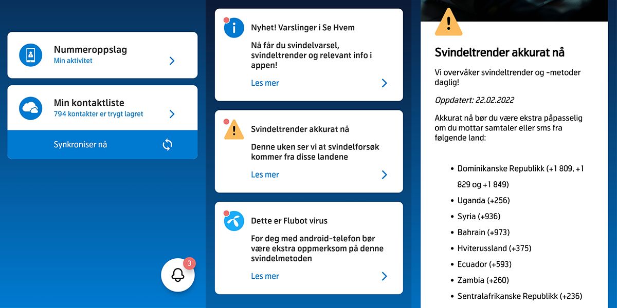 skjermbilder av se hvem, varsler om svindeltrender
