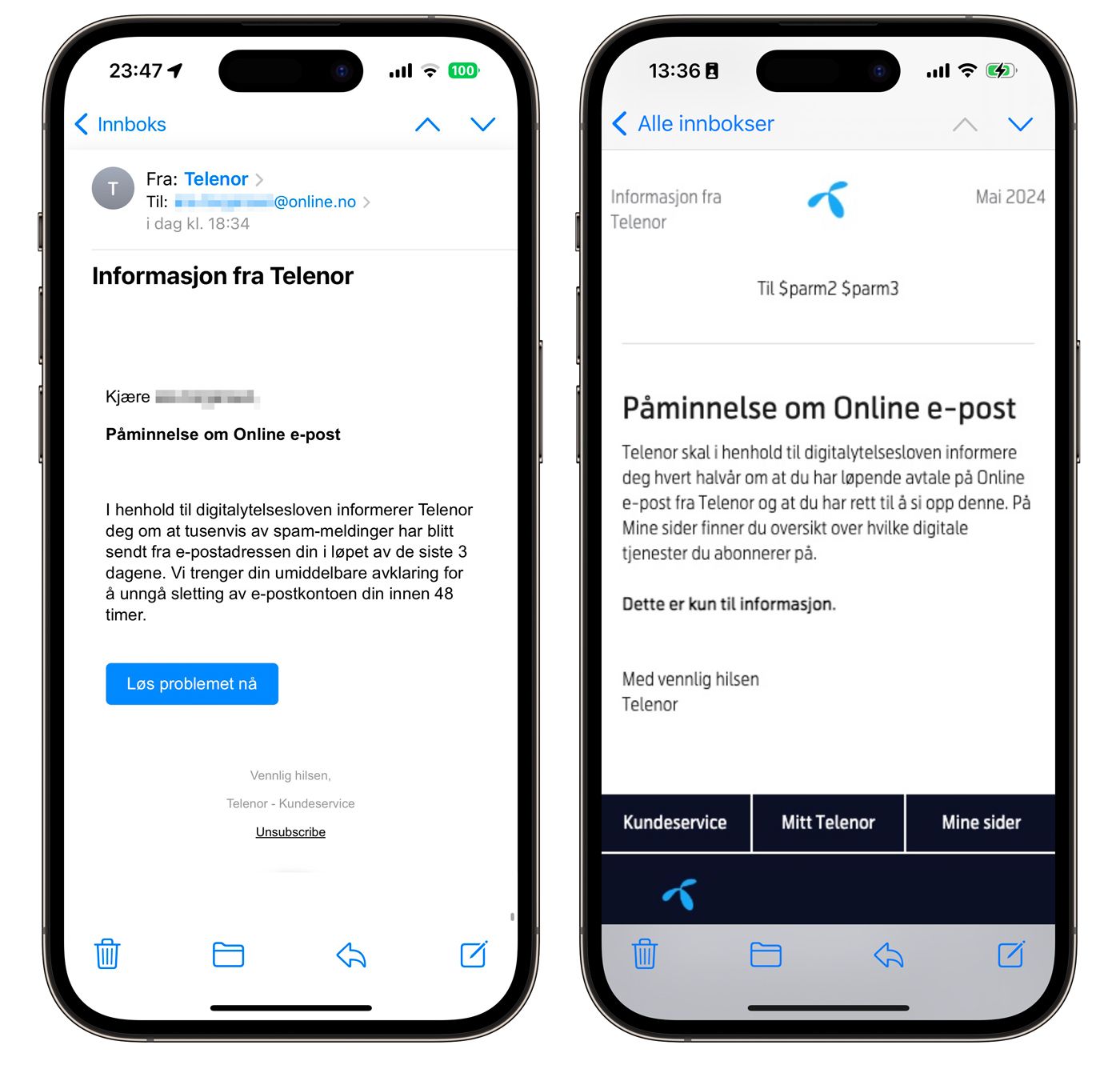 Falsk Telenor epost Se Opp For Svindel 