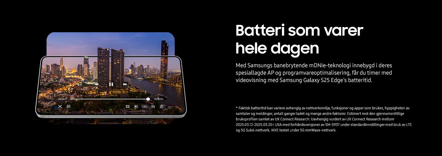 batteriet på samsung galaxy s25 edge varer hele dagen