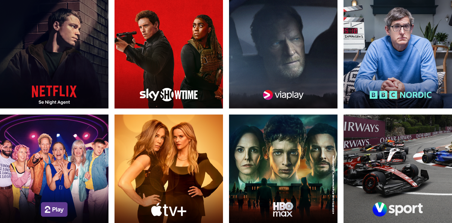 Kanaler og strømmetjenester i T-We