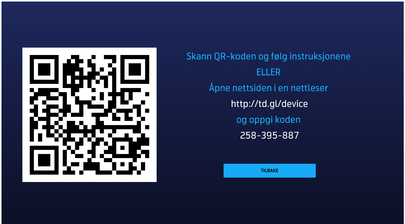 appleTV QR-kode - account not found