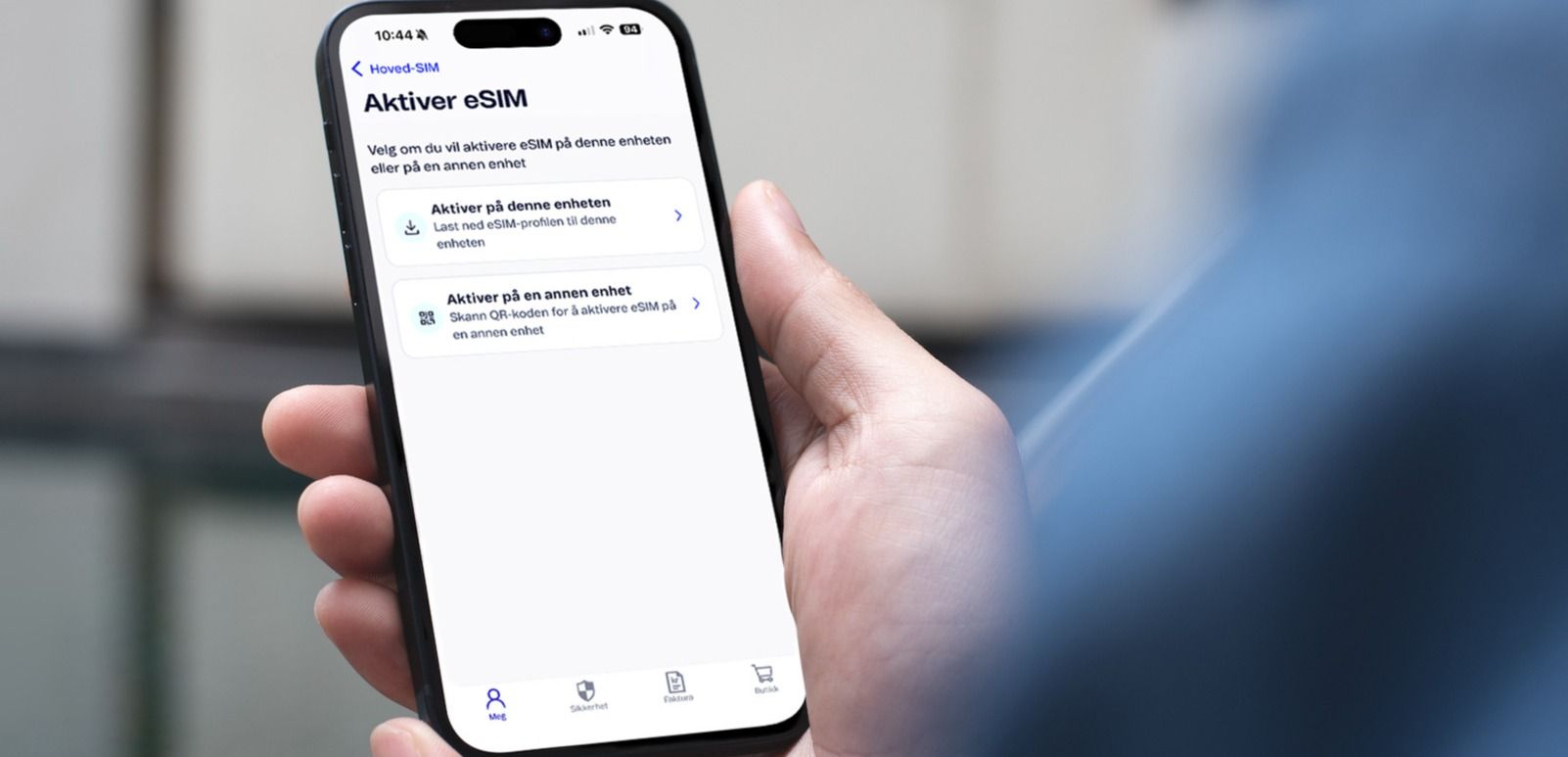 Aktivering av eSIM på en mobiltelefon
