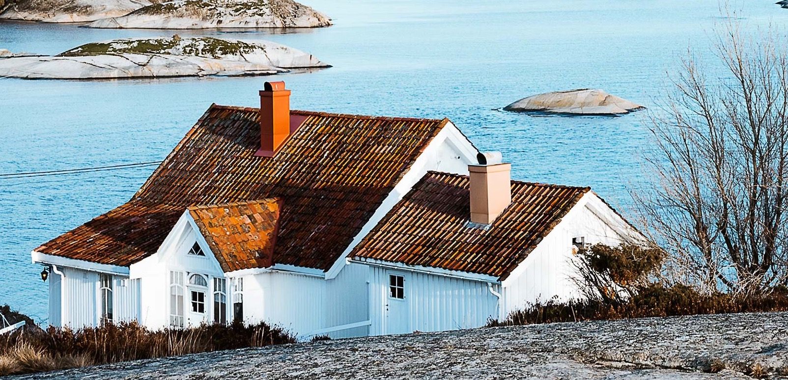 sommerhytta: hytte ved sjøen