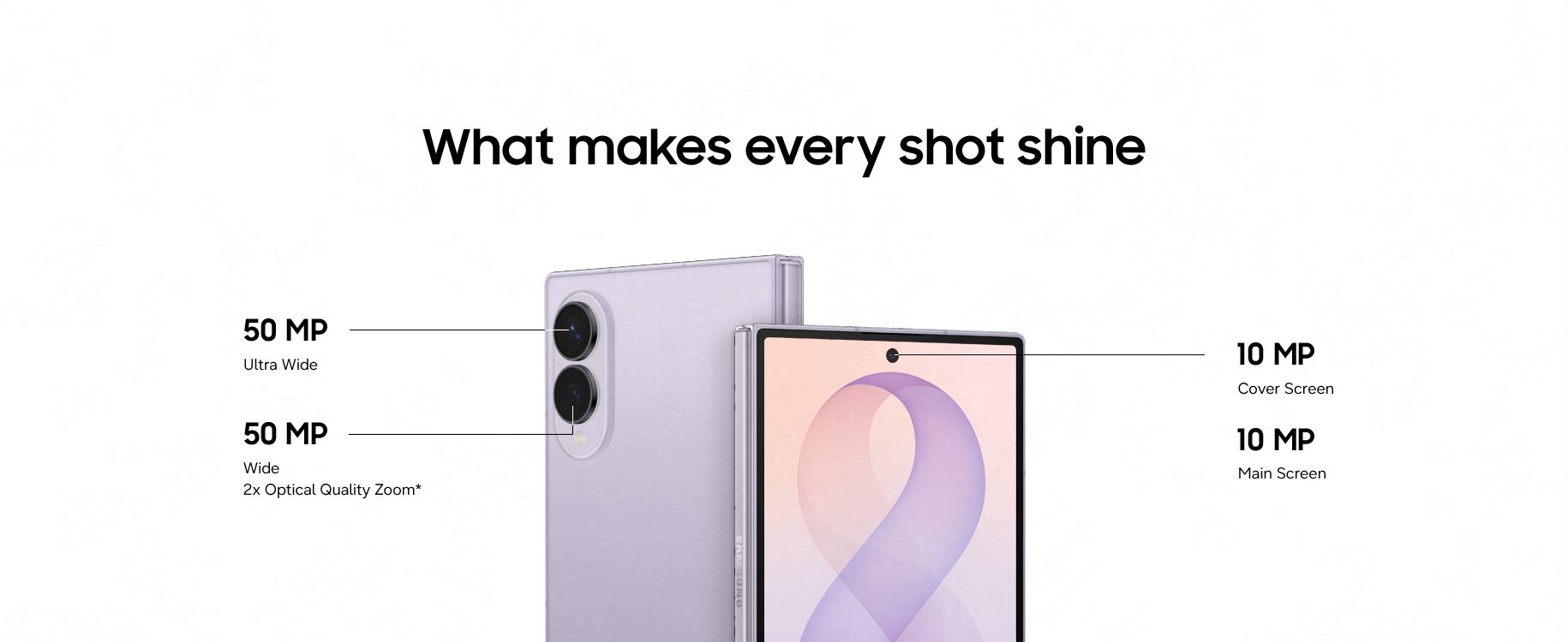 detaljert informasjon om kameraene på galaxy z fold8