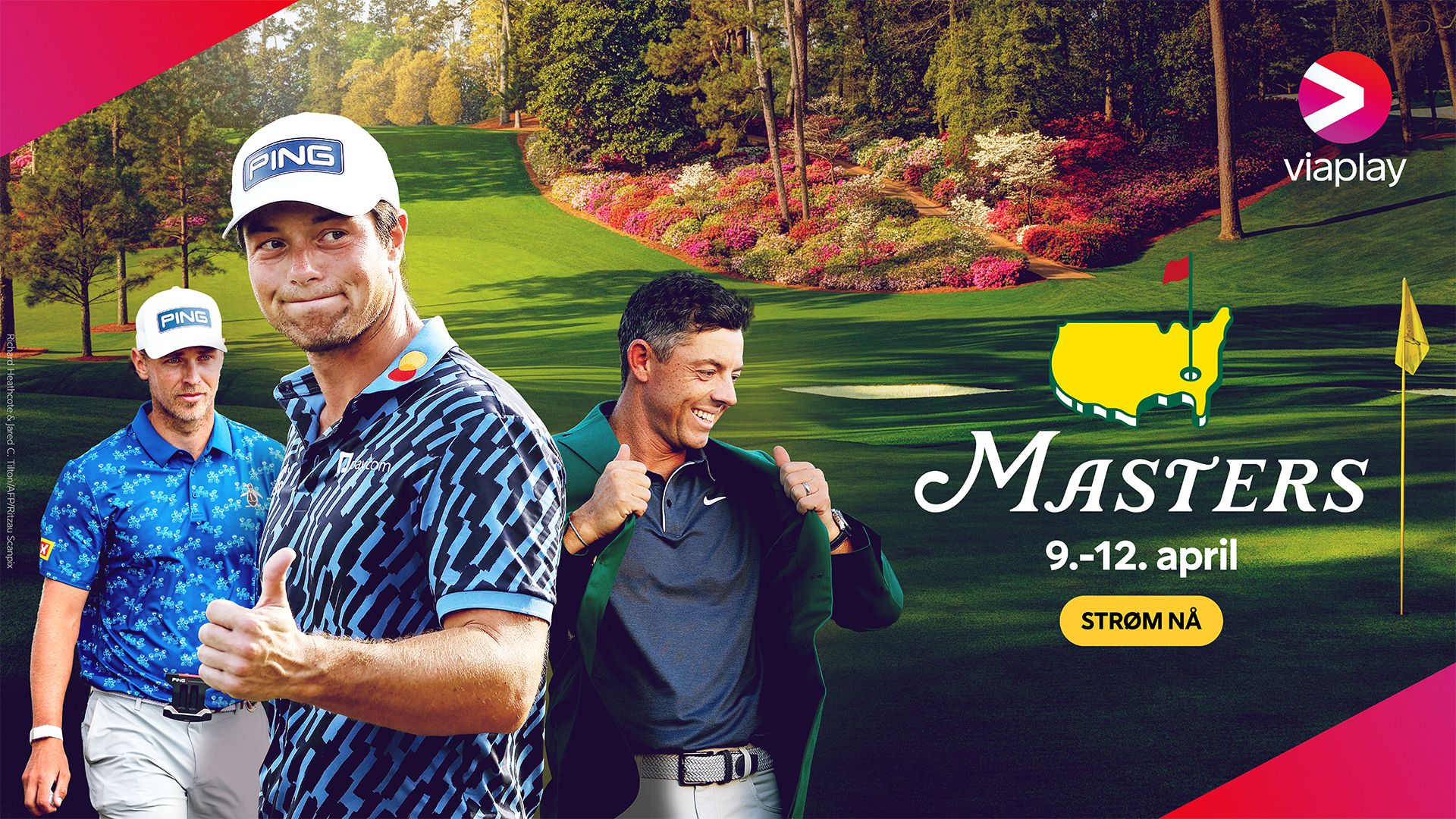 Golfturneringen Masters 9.–12. april, tilgjengelig på Viaplay Medium.