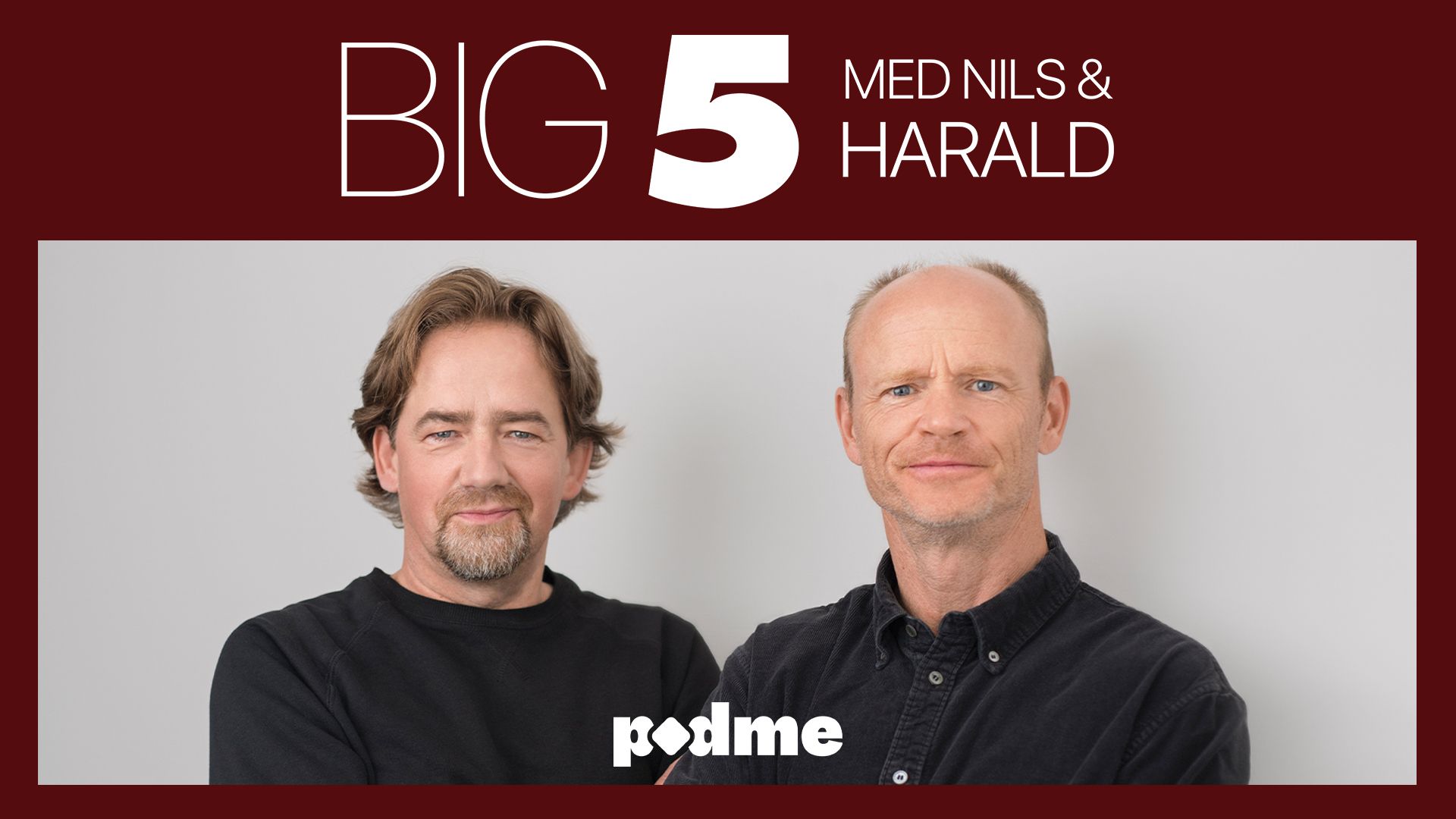 Bilde fra Big 5 med Nils og Harald på Podme, et av månedens strømmetips.