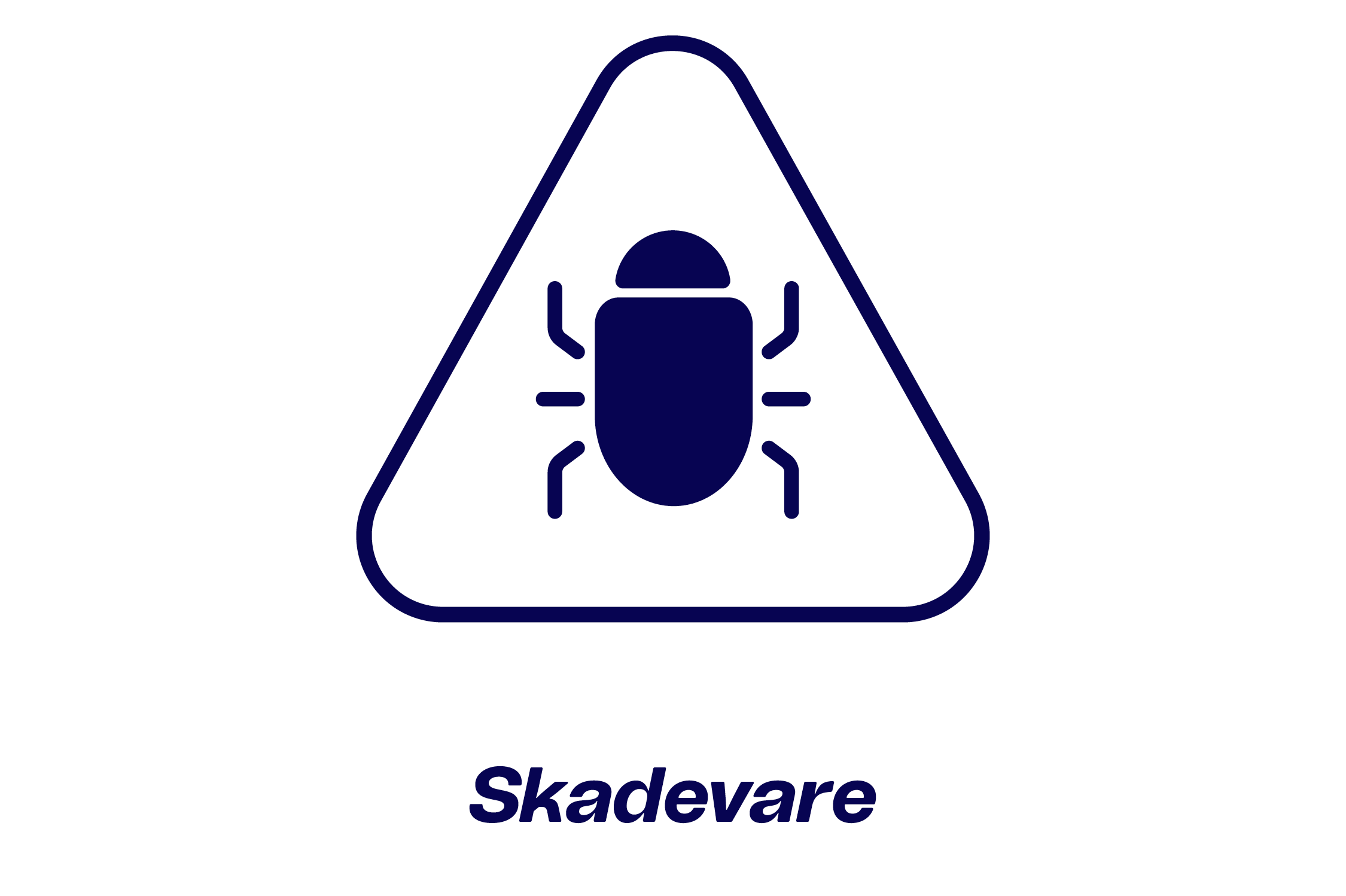 Advarselsskilt med bilde av insekt og teksten "Skadevare"