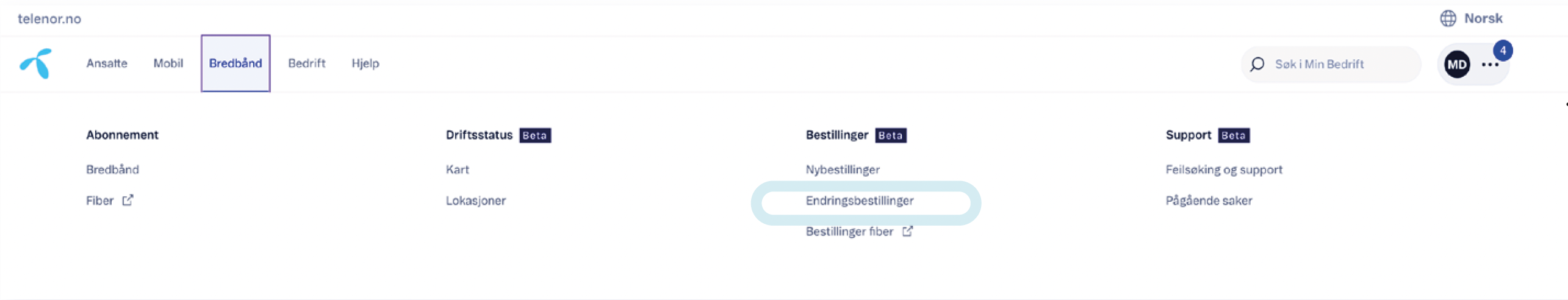 endringsbestilling 1