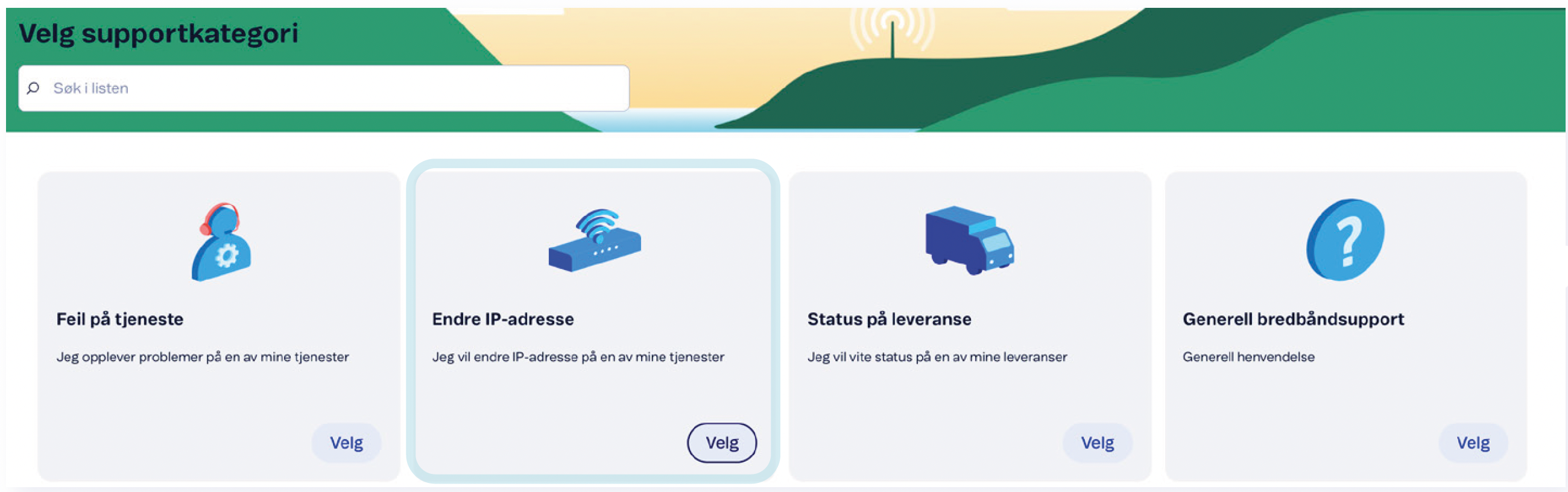 Skjermbilde av en IP-adresseendringsprosess, steg 1 av 2