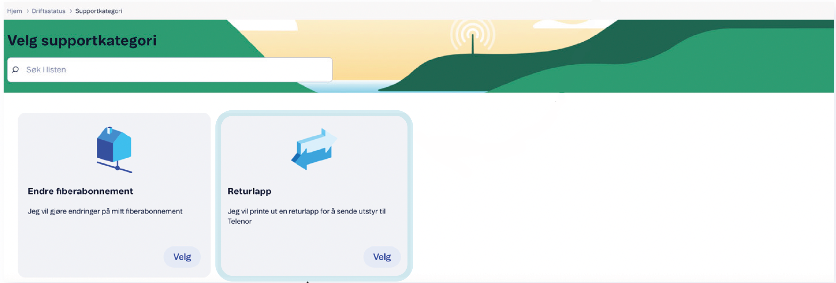 Nettside for å bestille retur med skjema for avsender og mottaker detaljer