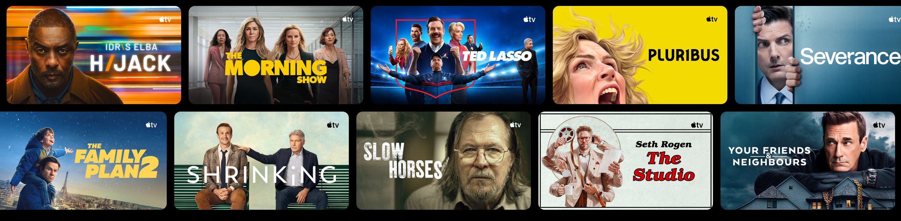 Bilde av noe av utvalget på Apple TV.