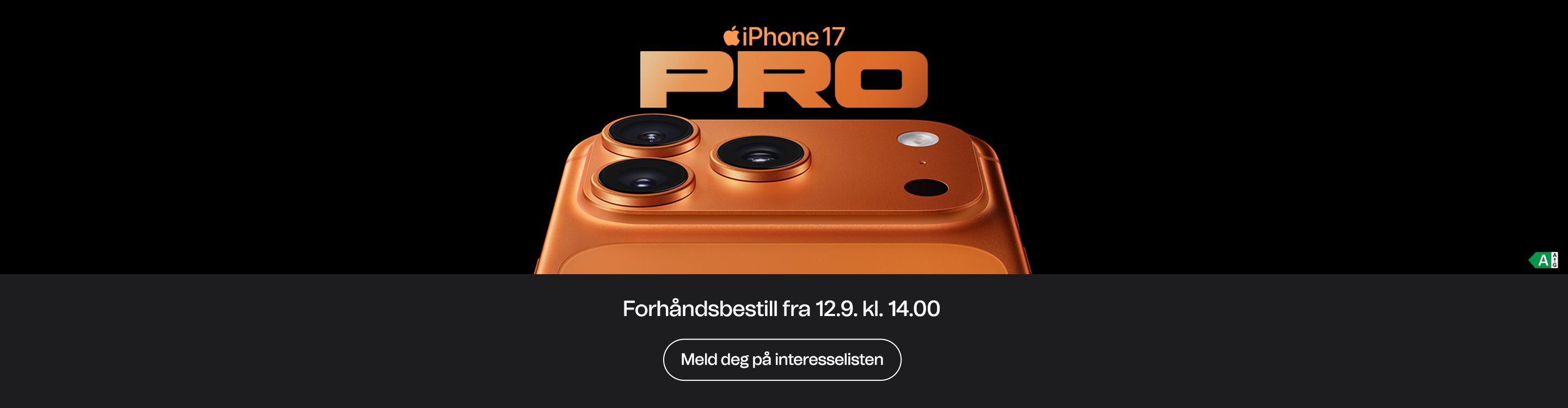 nye iphone 17 pro i kosmisk oransje kan forhåndsbestilles fredag 12. september