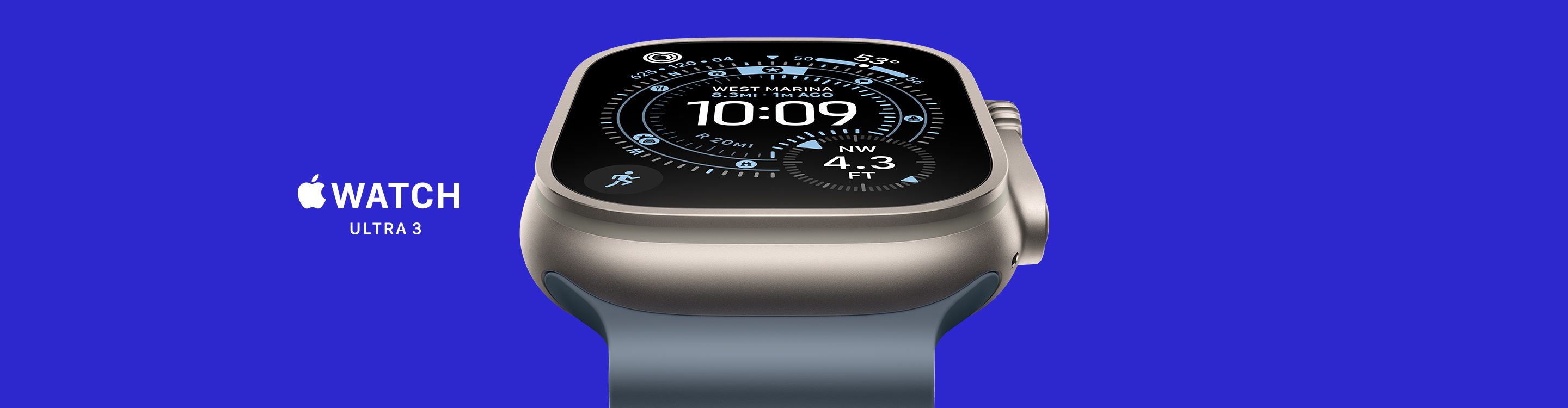 nye apple watch ultra 3 med urkasse i titan og ocean band