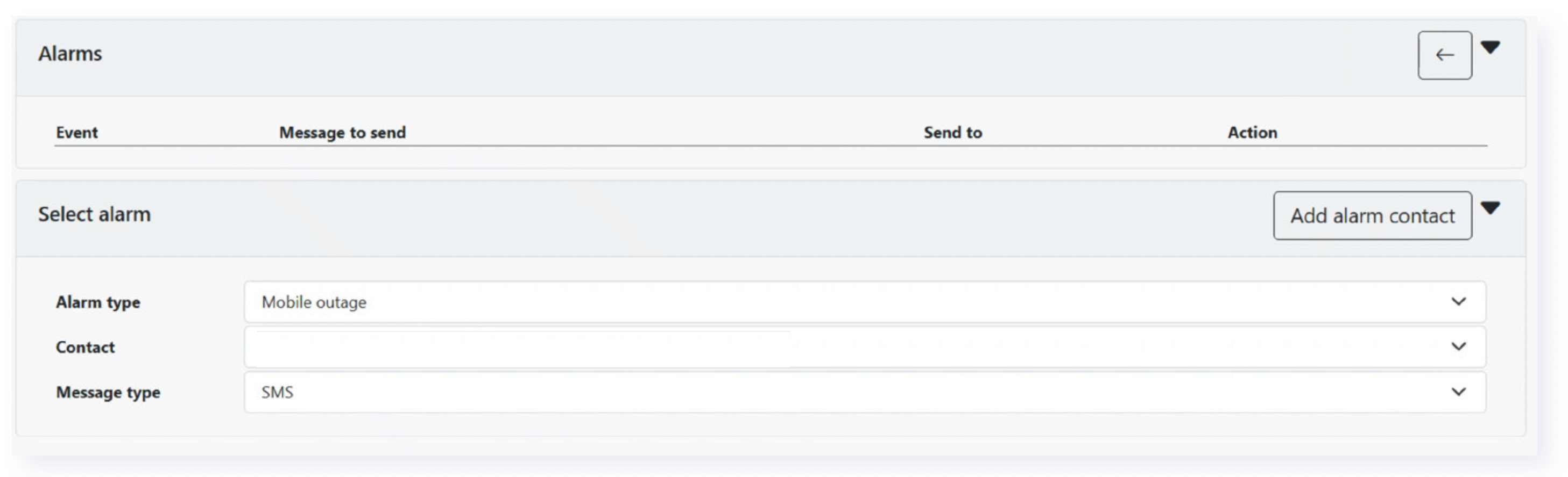 Alarmoppsett med mobilfeil, IT-helpdesk og SMS-varsling