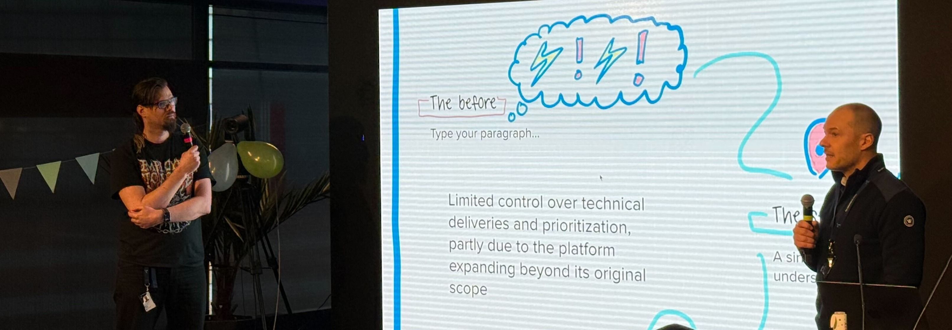 En presentasjon med lysbilde som beskriver tekniske leveranser