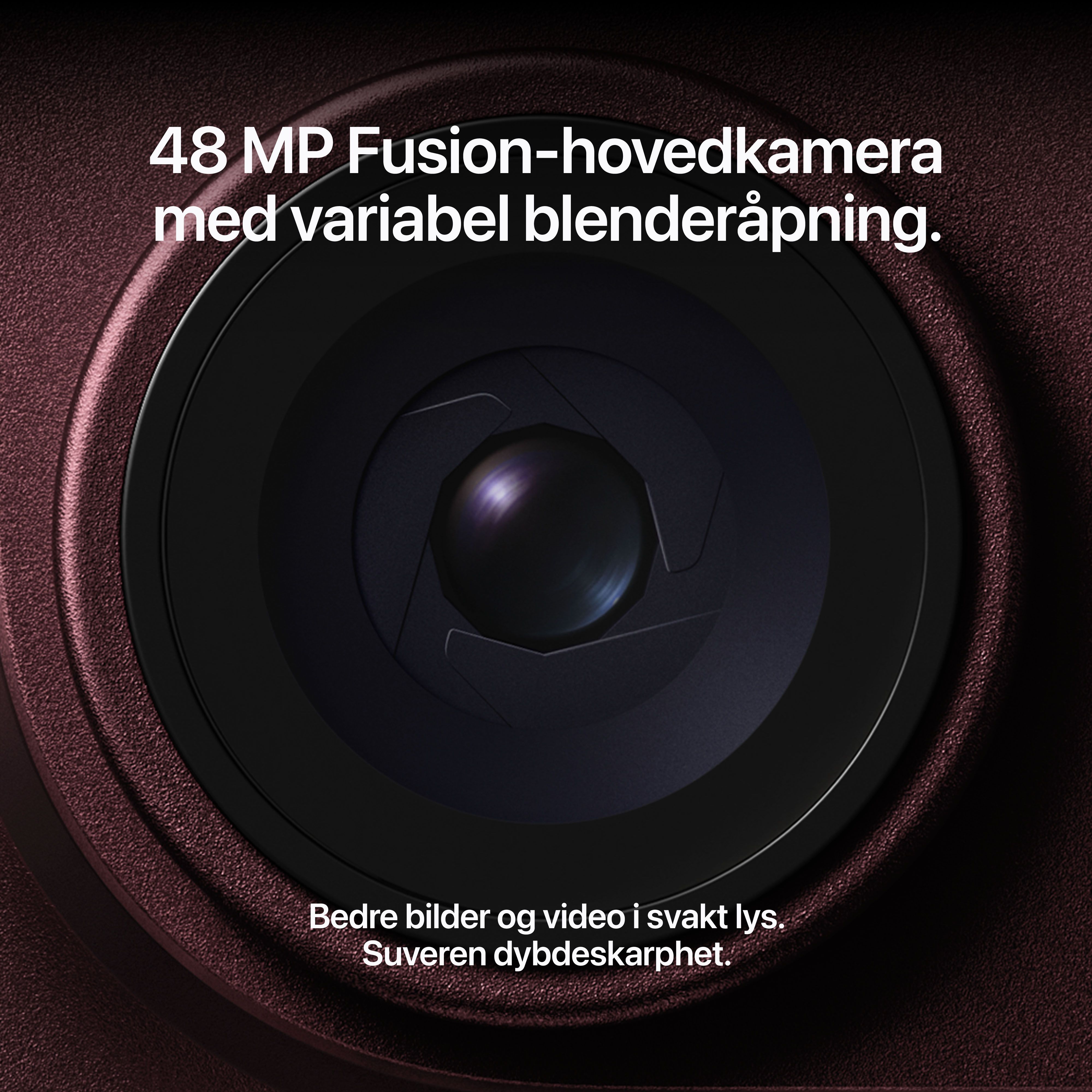 iphone 18 pro har et 48 mp fusion-hovedkamera med variabel blenderåpning