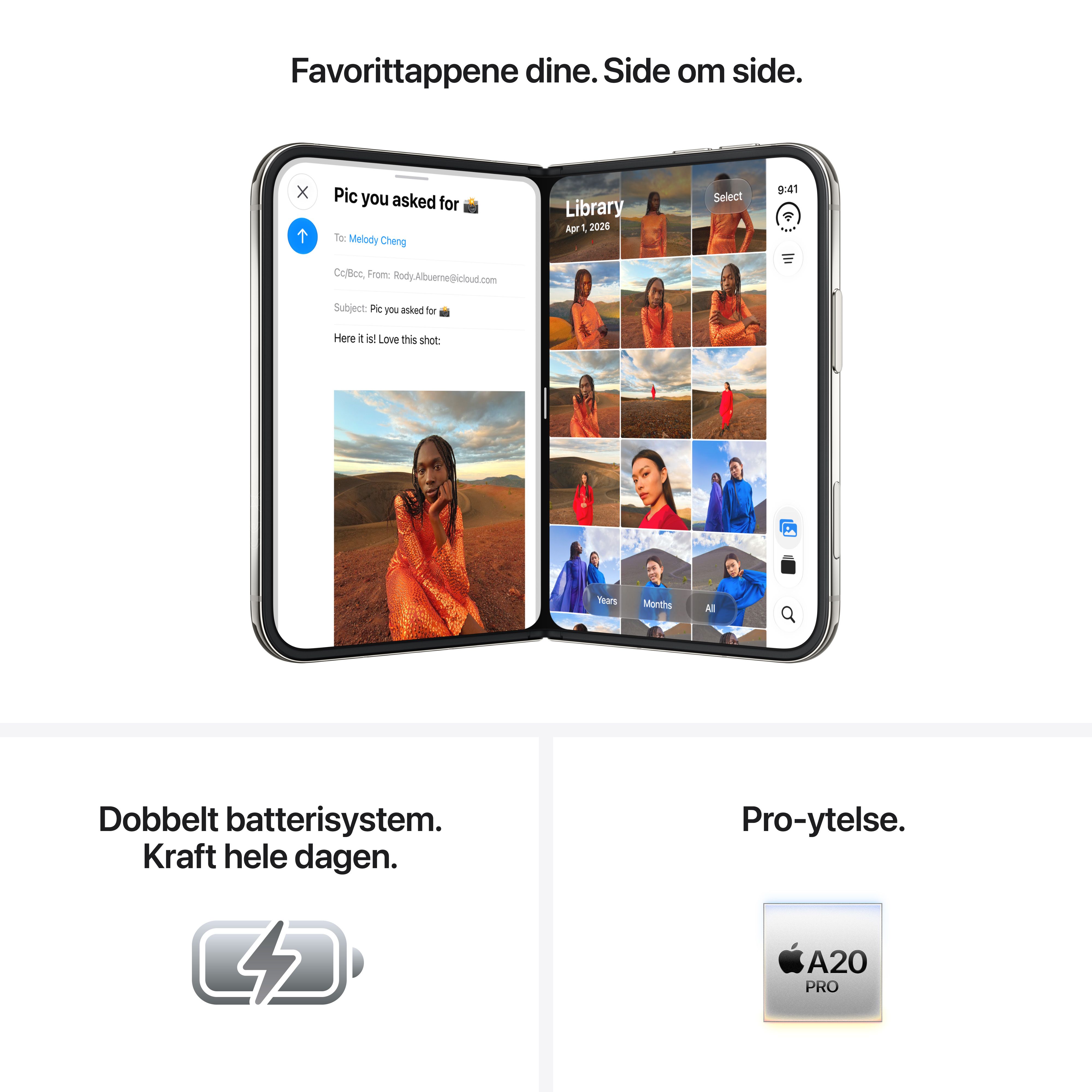 iphone duo har dobbelt batterisystem og a20 pro-chip