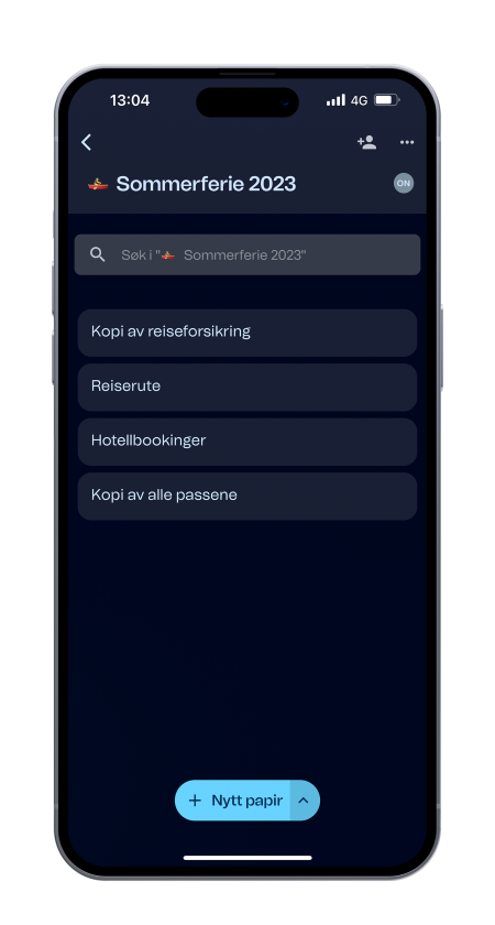 Skjermbilde av orden appen på detaljer