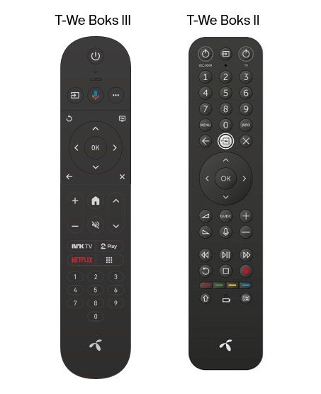 fjernkontroll t-we boks 2 og t-we boks 3 - TV-guide