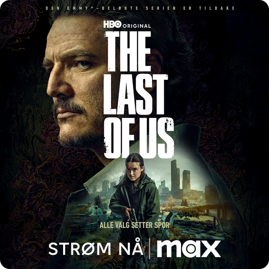 Promoplakat for «The Last of Us» med dystopisk bylandskap